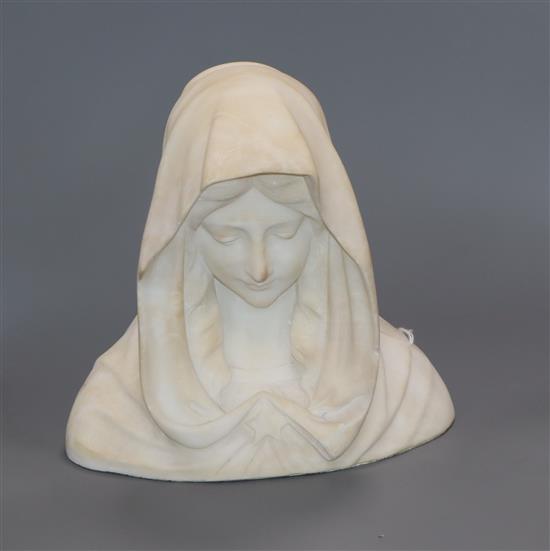 An Art Nouveau marble bust of a girl